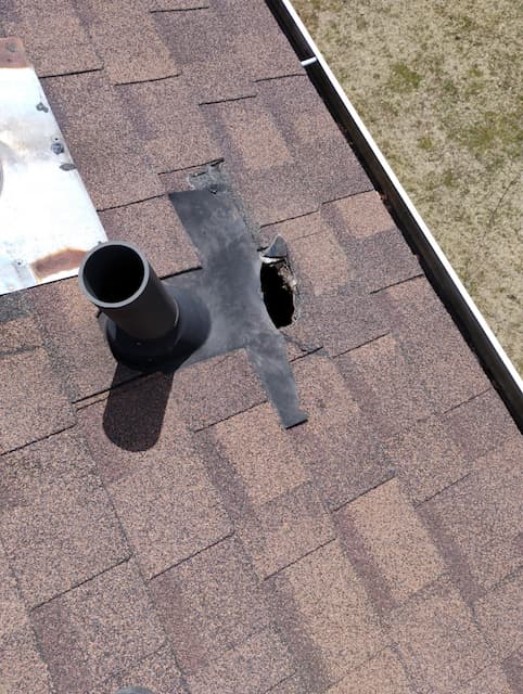 Roof Hole Beside Plumbing Vent