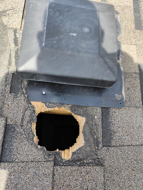 Roof Hole Next to Box Vent